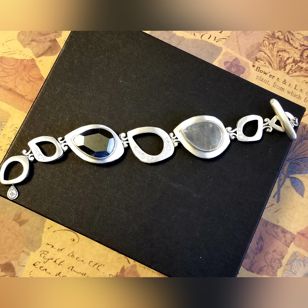 Silpada Sterling Silver & Stone Tuxedo Bracelet